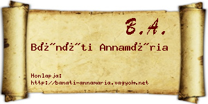 Bánáti Annamária névjegykártya