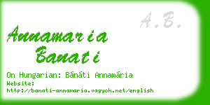 annamaria banati business card